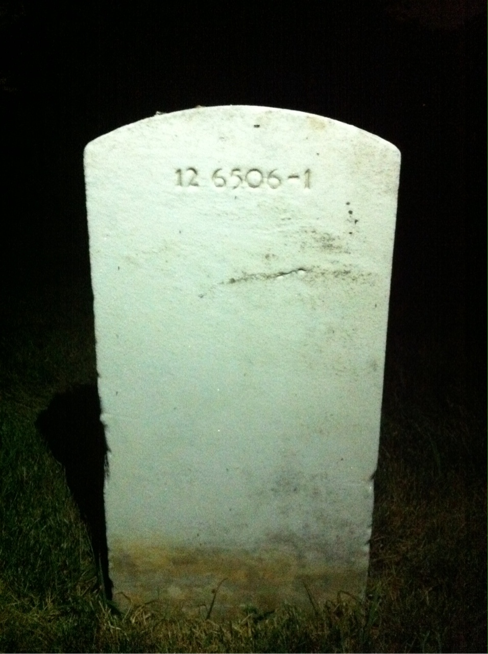 Back of headstone — William H Ward