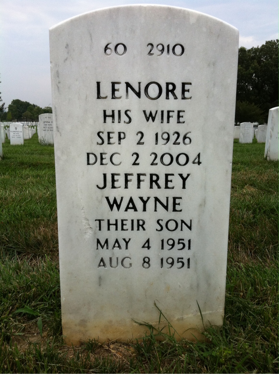 Back of headstone — Hay Baber