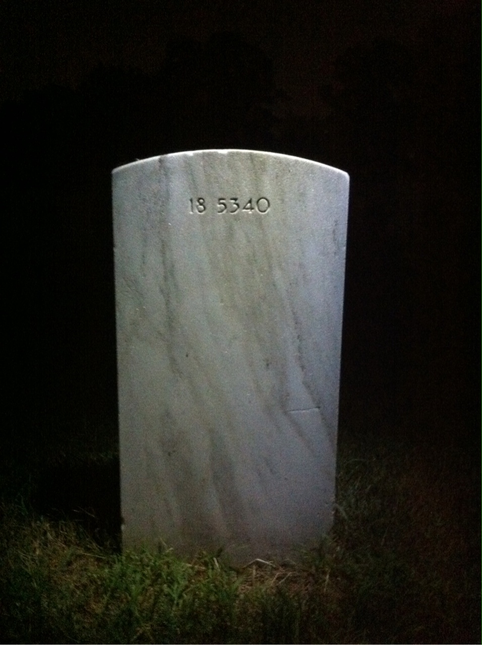 Back of headstone — Henry Mooon