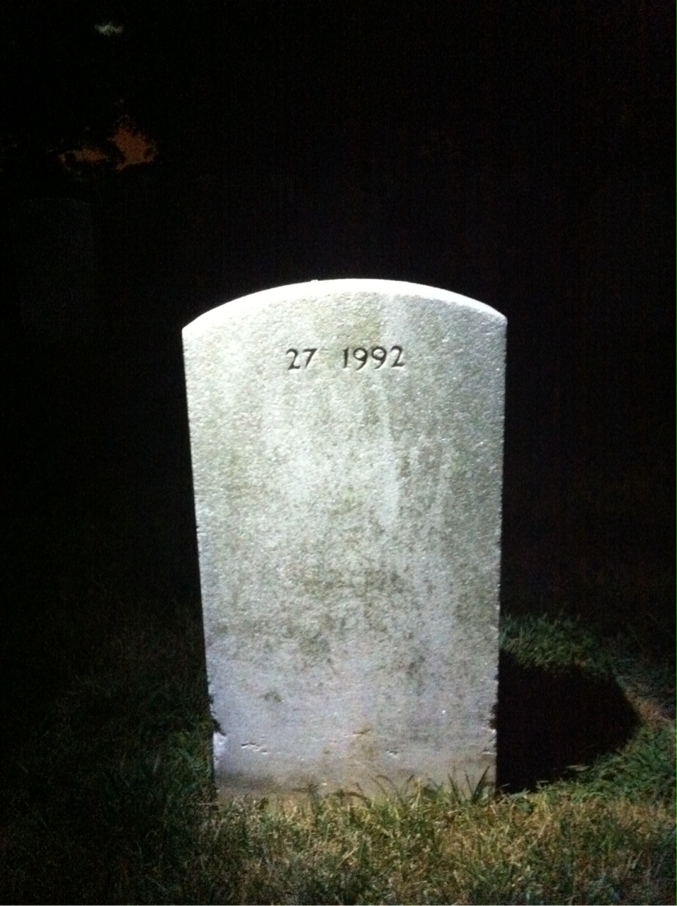 Back of headstone — Job Moore