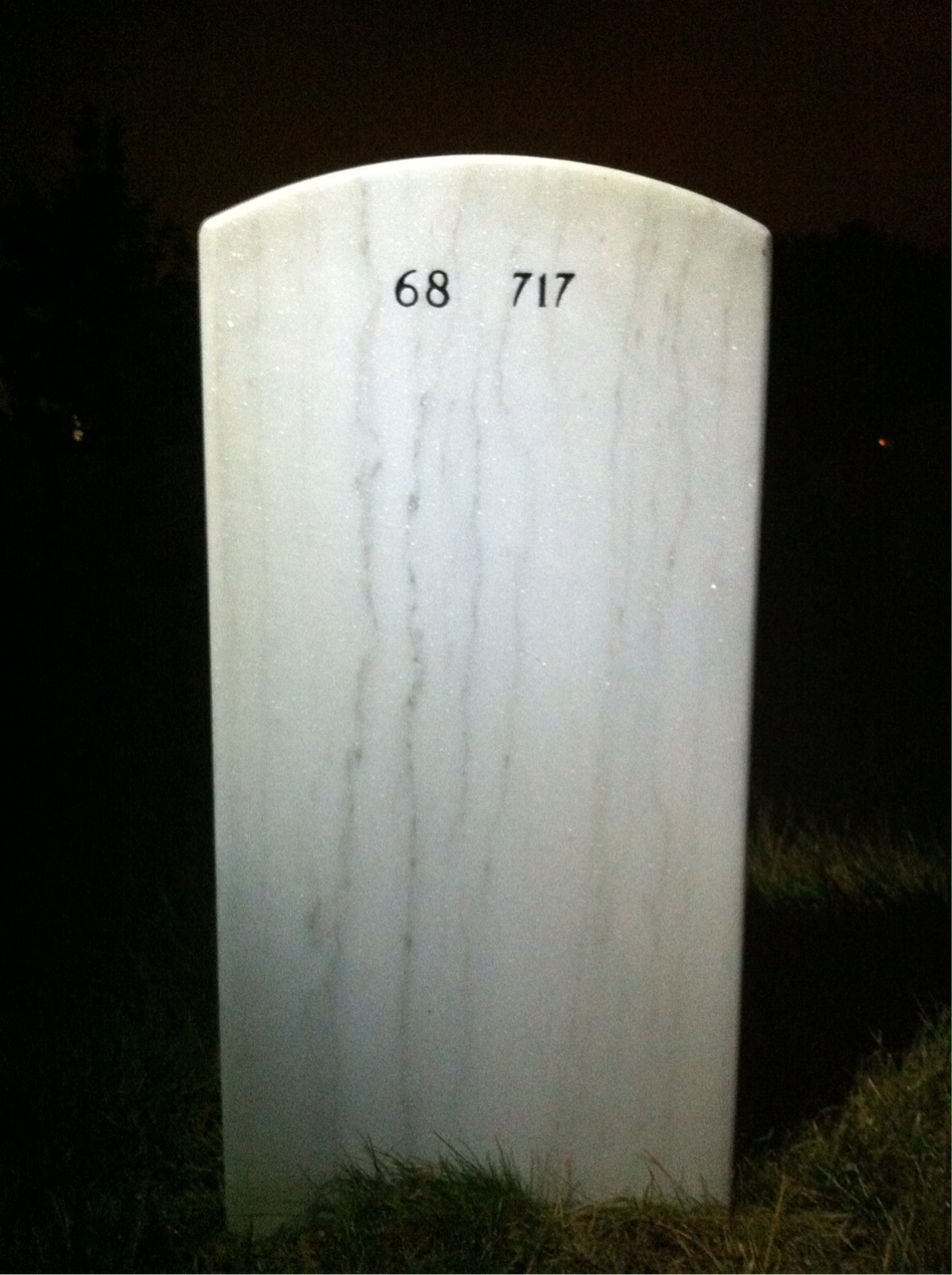 Back of headstone — James Kerlin