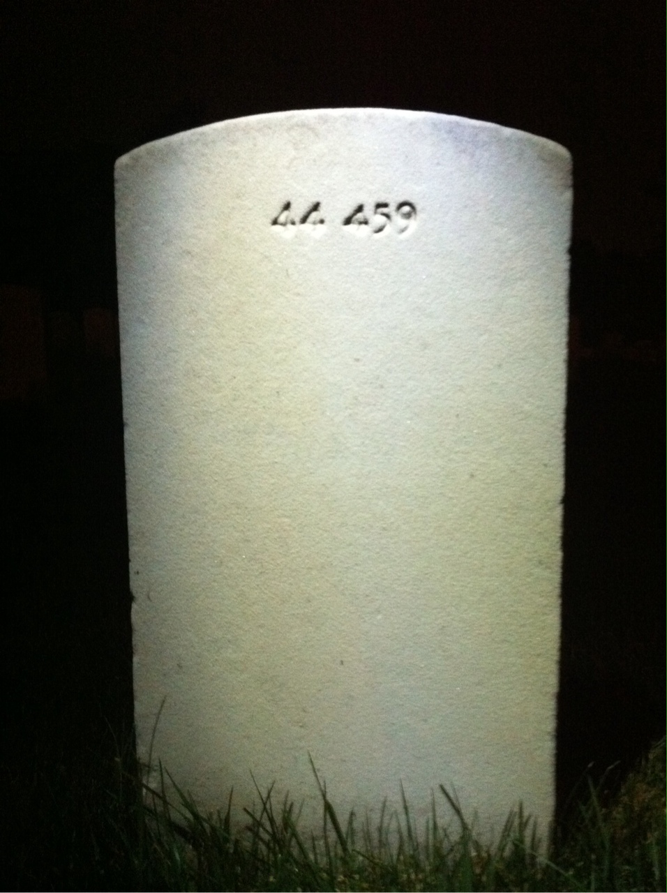 Back of headstone — James Mitchell