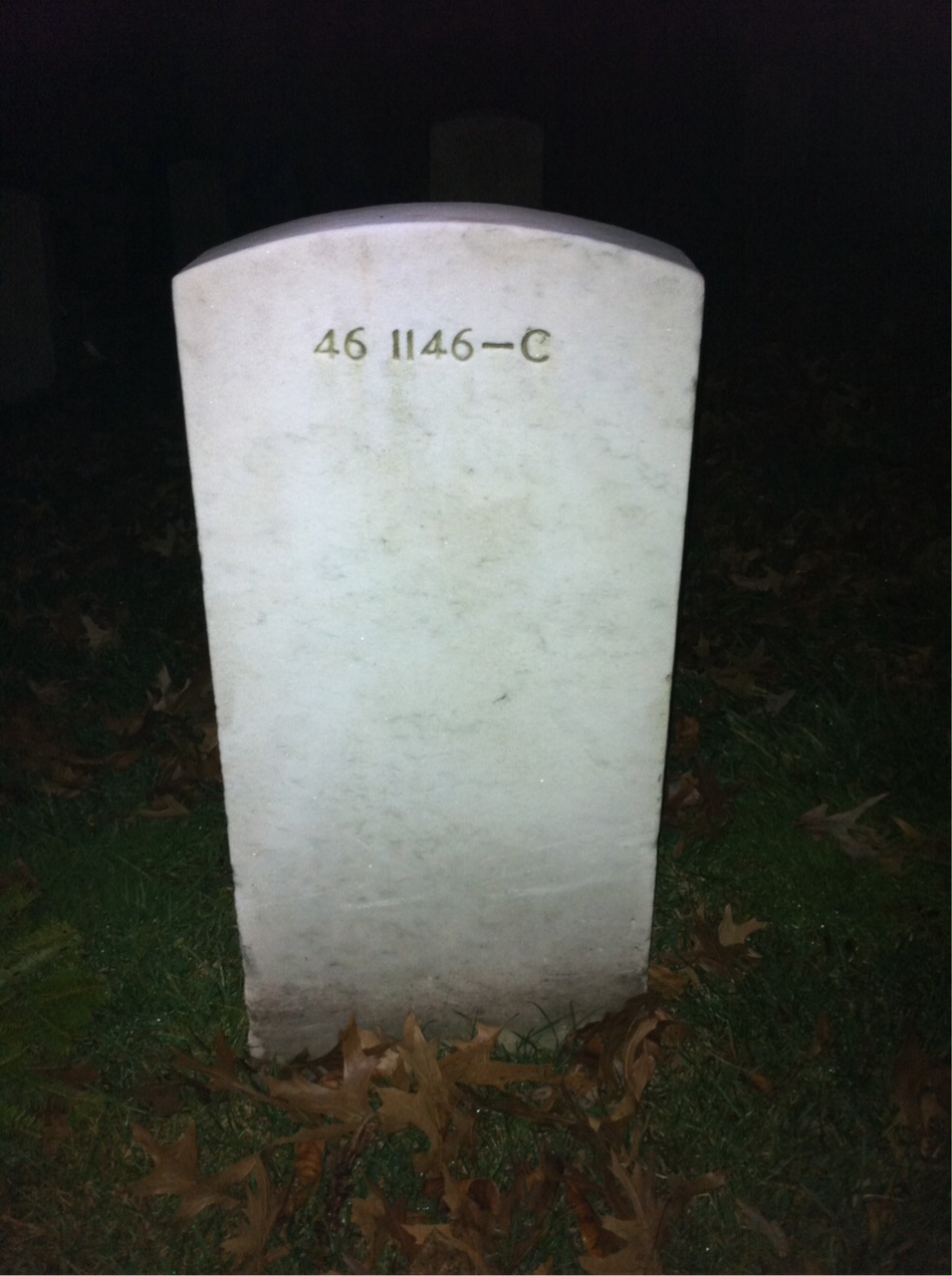 Back of headstone — Frank Adams