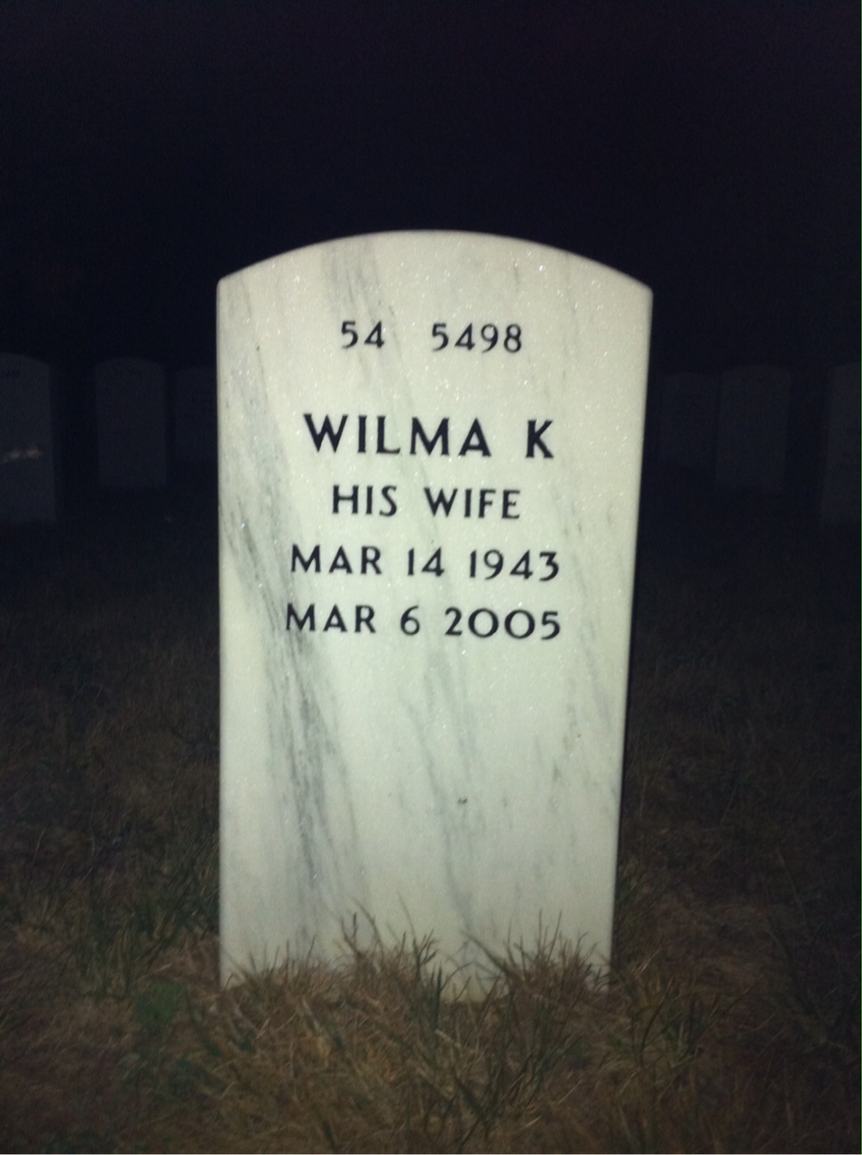 Back of headstone — Vernon Beebe