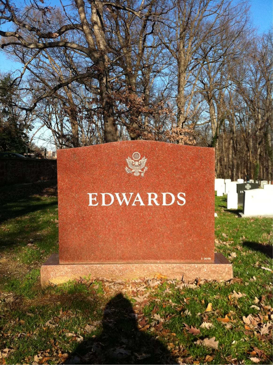 Back of headstone — Hartwell Edwards