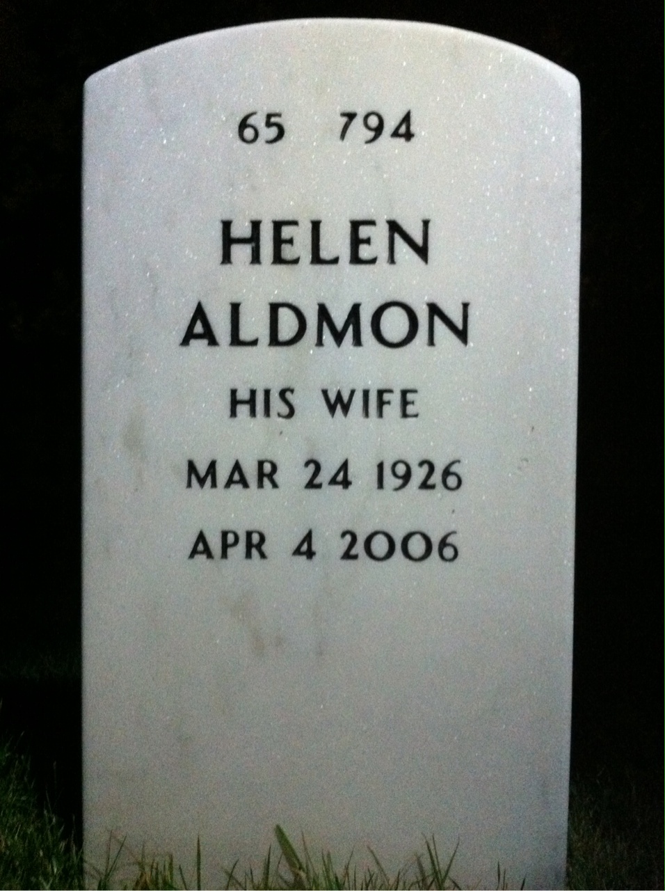 Back of headstone — John Ronsvalle