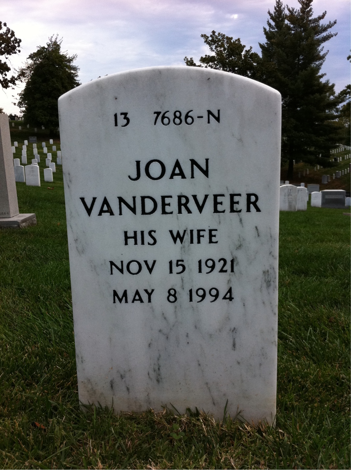 Back of headstone — Robert Stack