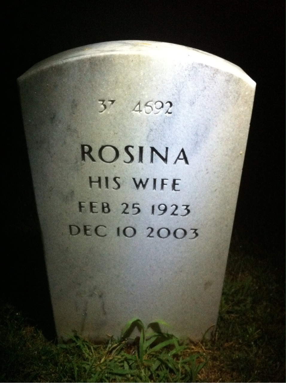 Back of headstone — Melvin Beasley