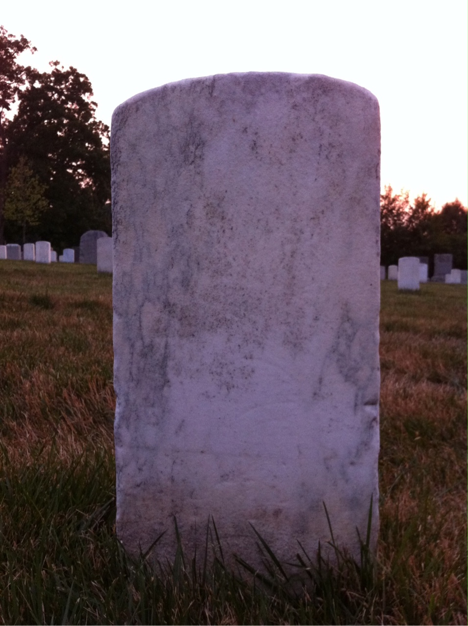 Back of headstone — Andrew Crocker