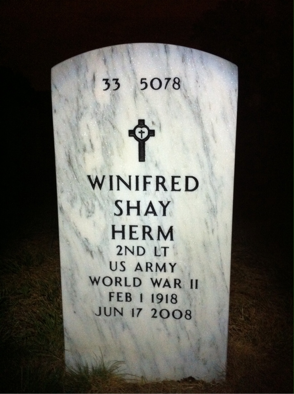 Back of headstone — Abraham Herm