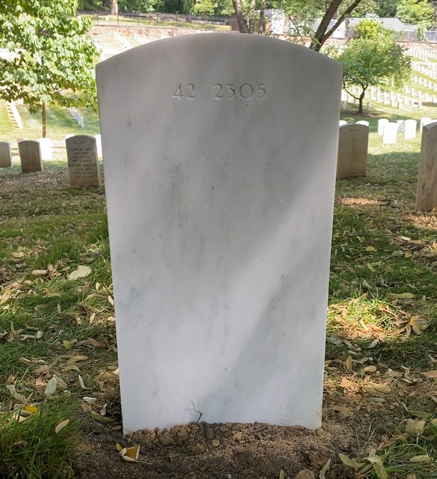 Back of headstone — Walter Mcnamee