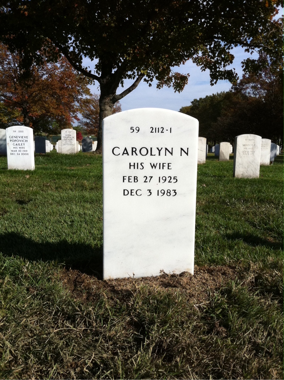 Back of headstone — John White
