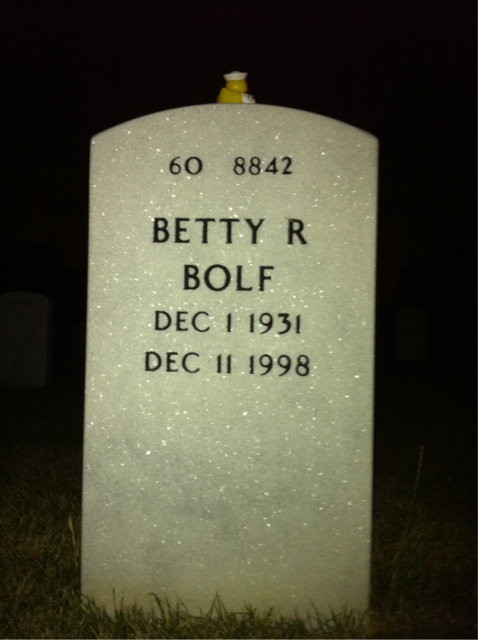 Back of headstone — John Bolf