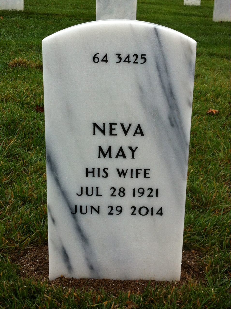 Back of headstone — William Planer