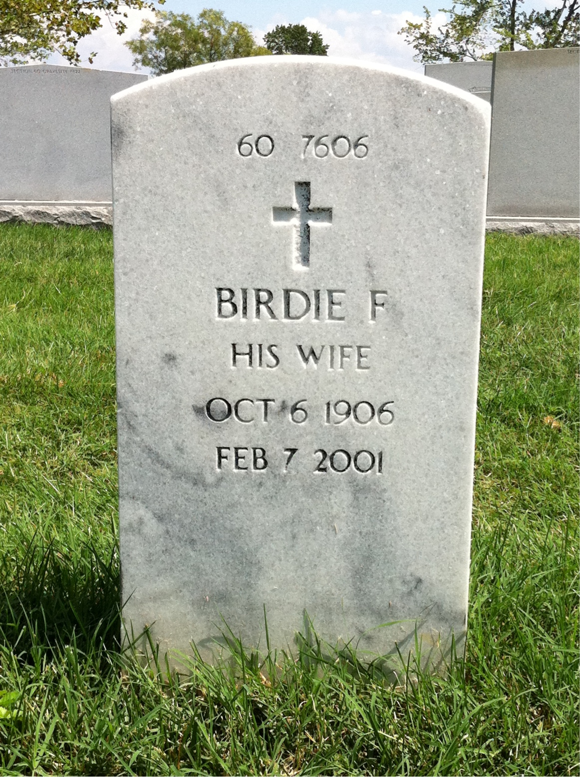 Back of headstone — Nathaniel Mower