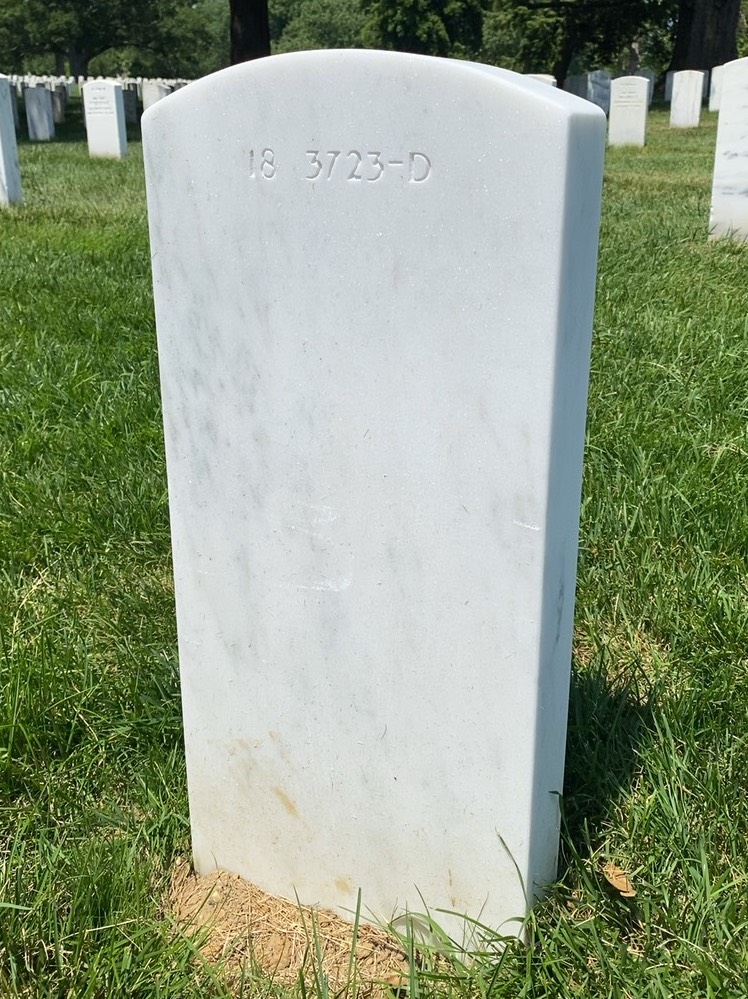 Back of headstone — Charles Cox