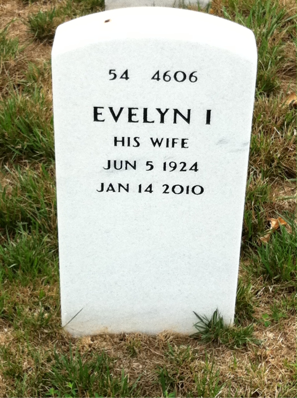 Back of headstone — William V Harris