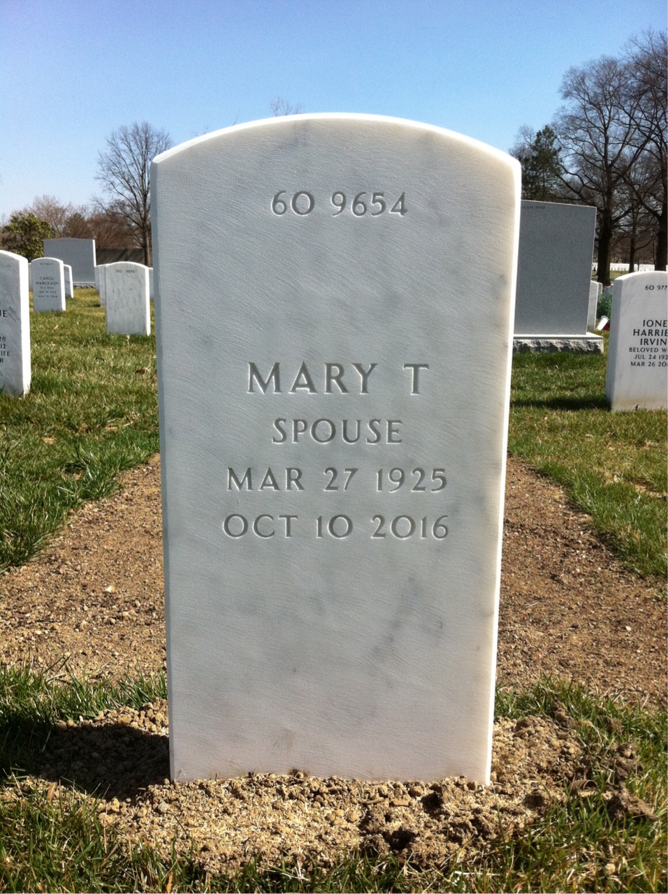 Back of headstone — George Morriss