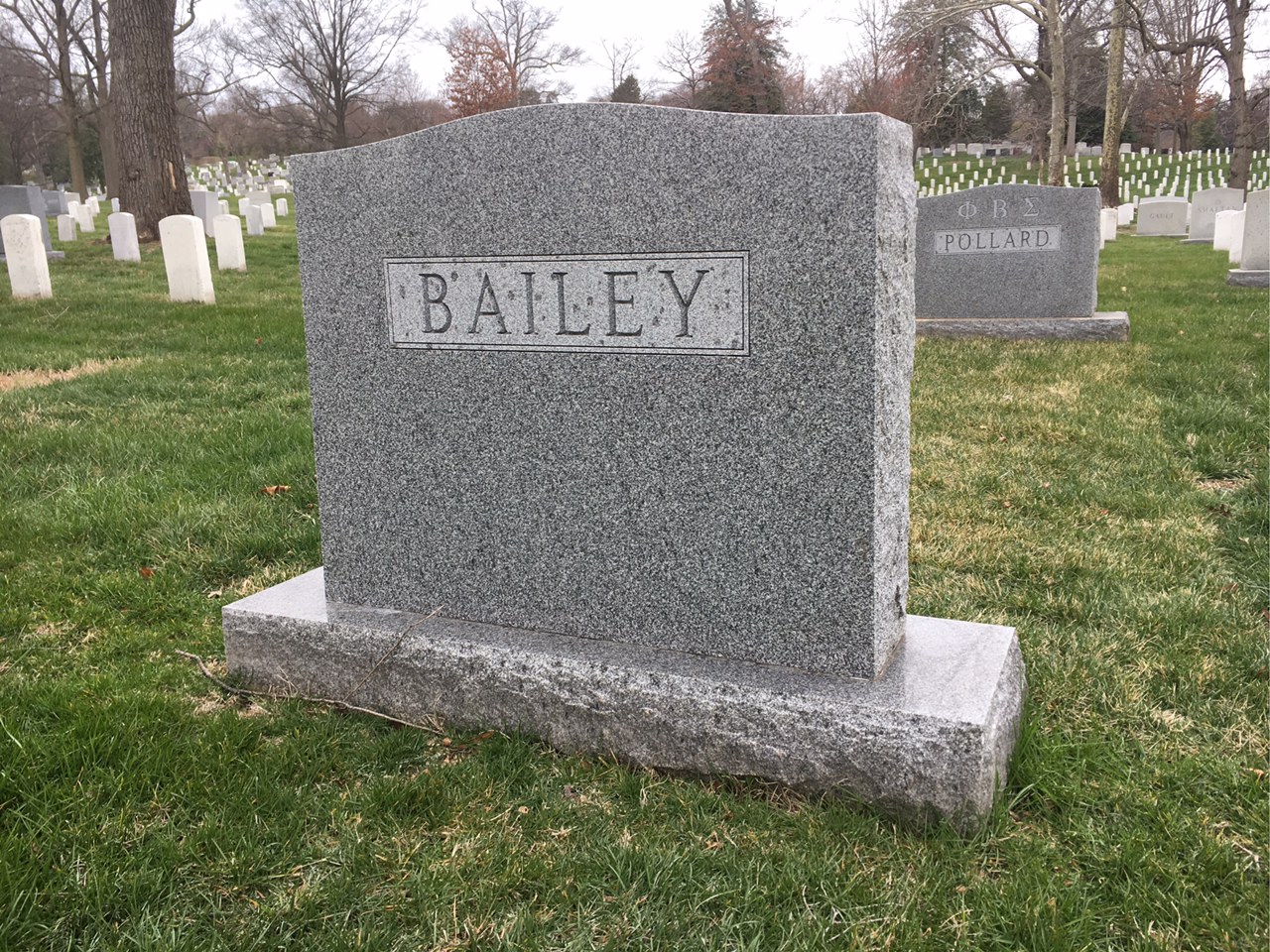 Back of headstone — Joseph Bailey