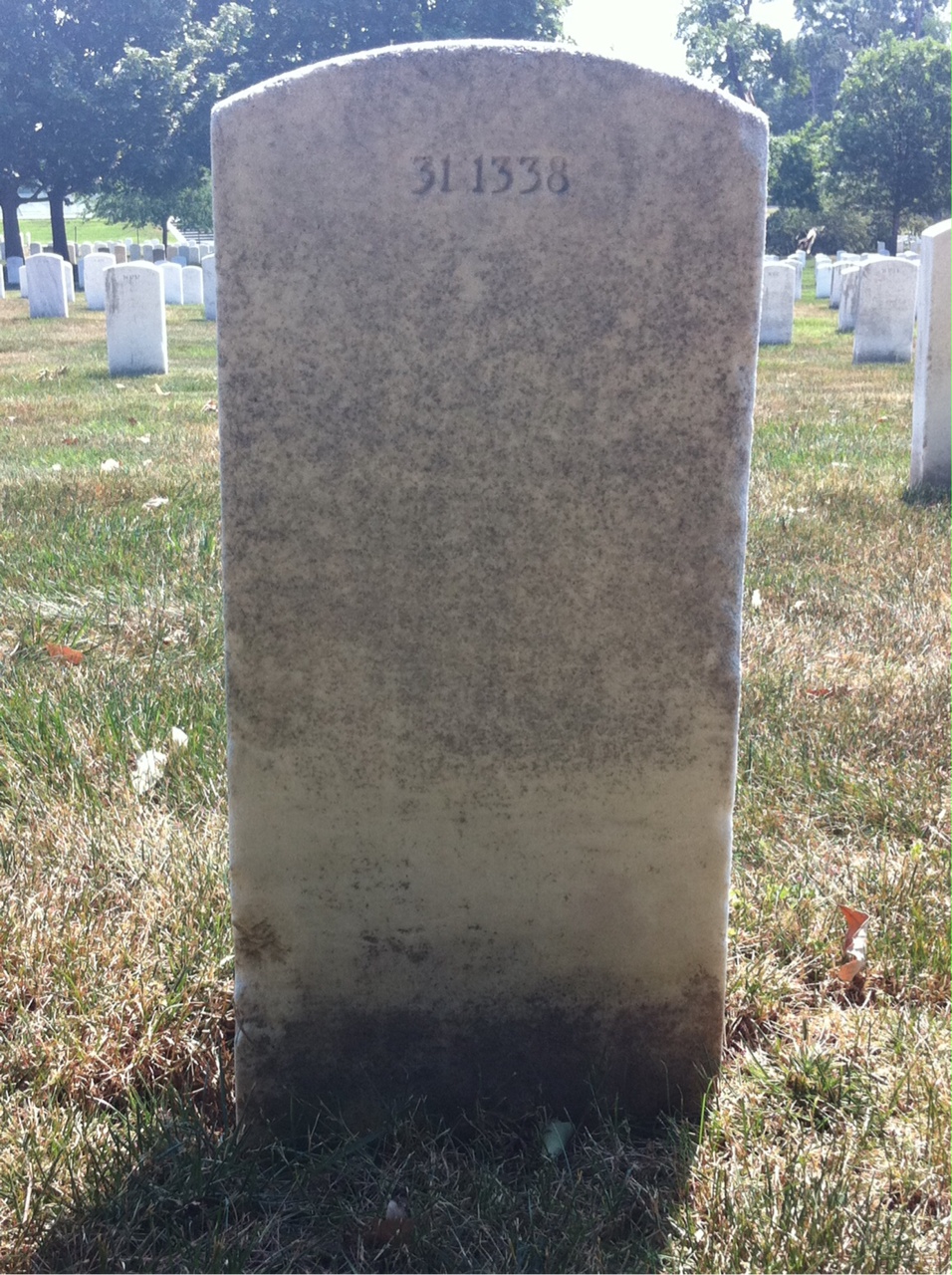 Back of headstone — Alfred Bannin