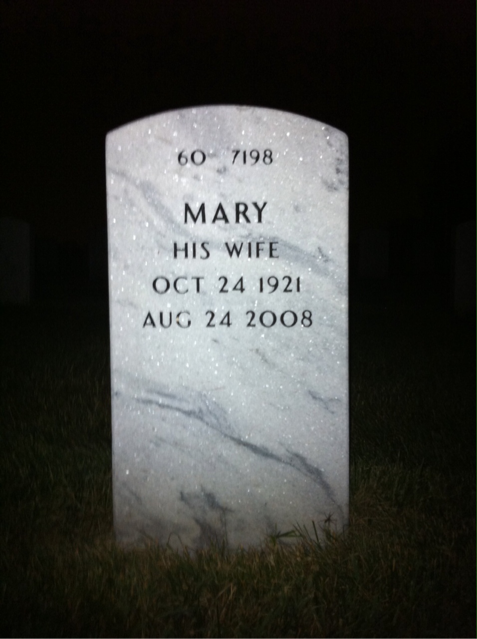 Back of headstone — Frederick Hurley