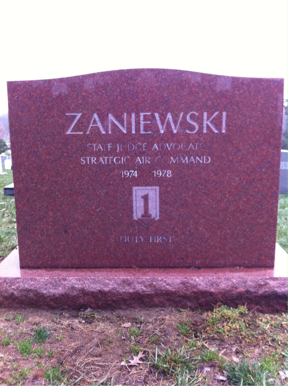 Back of headstone — Felix Zaniewski