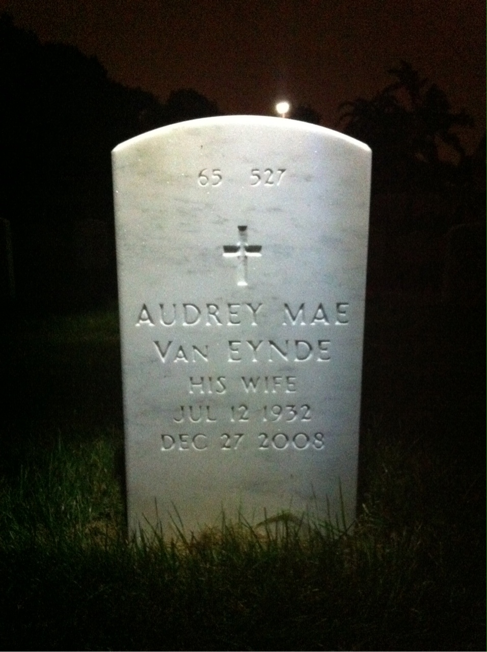 Back of headstone — Roy Cox