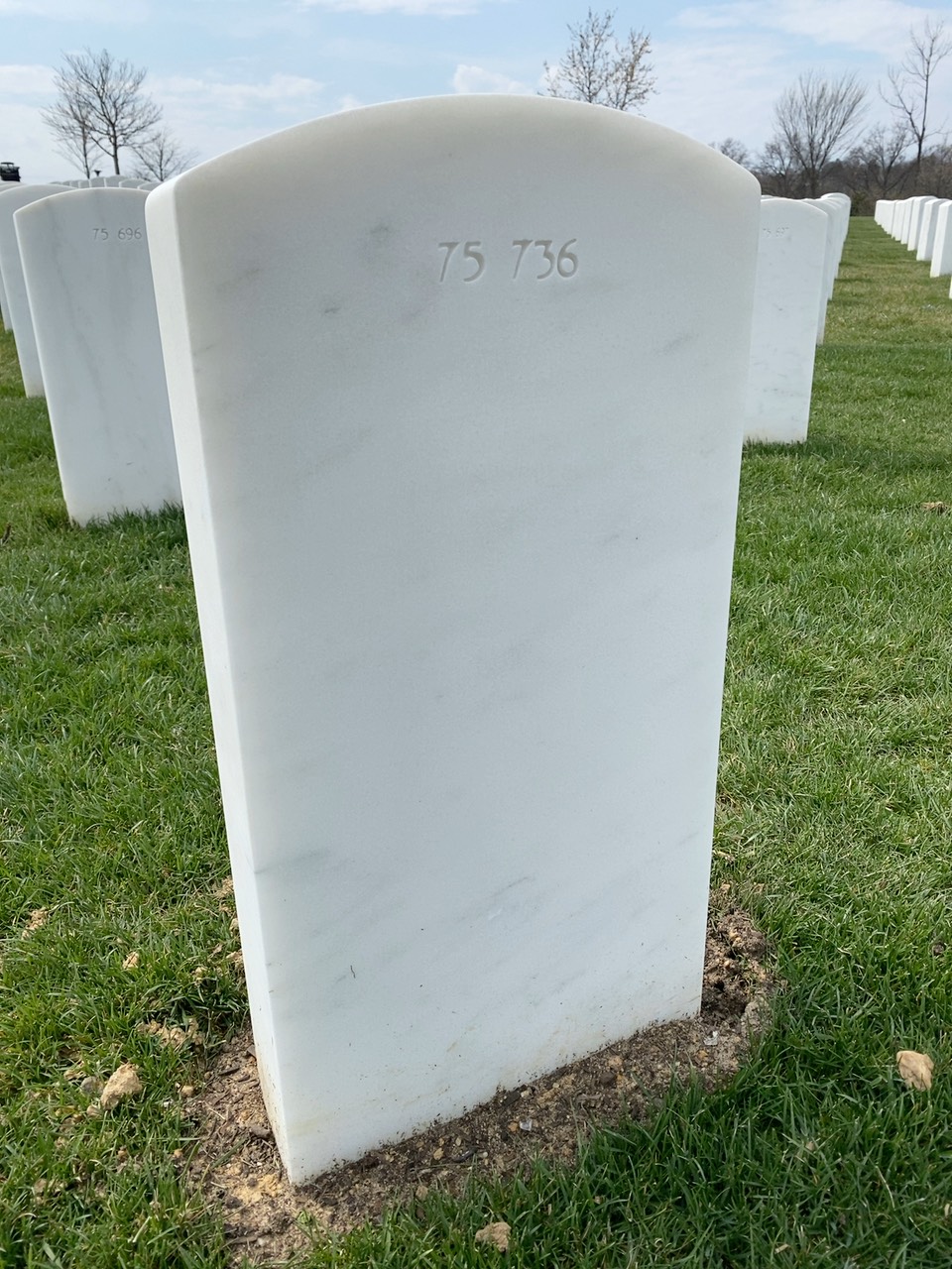Back of headstone — Thomas Andrus