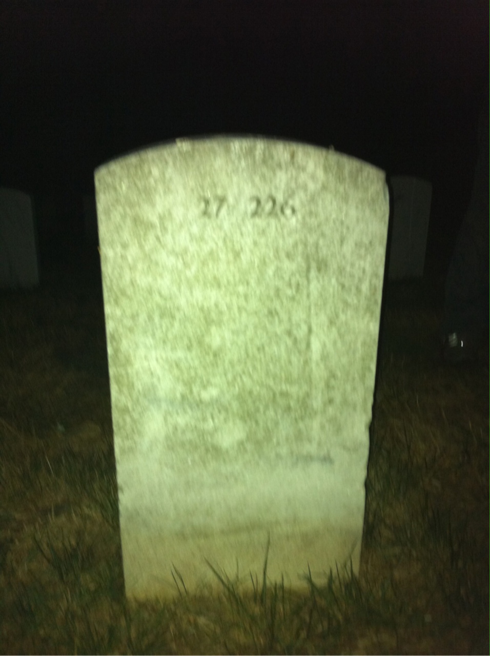 Back of headstone — Thomas Adams