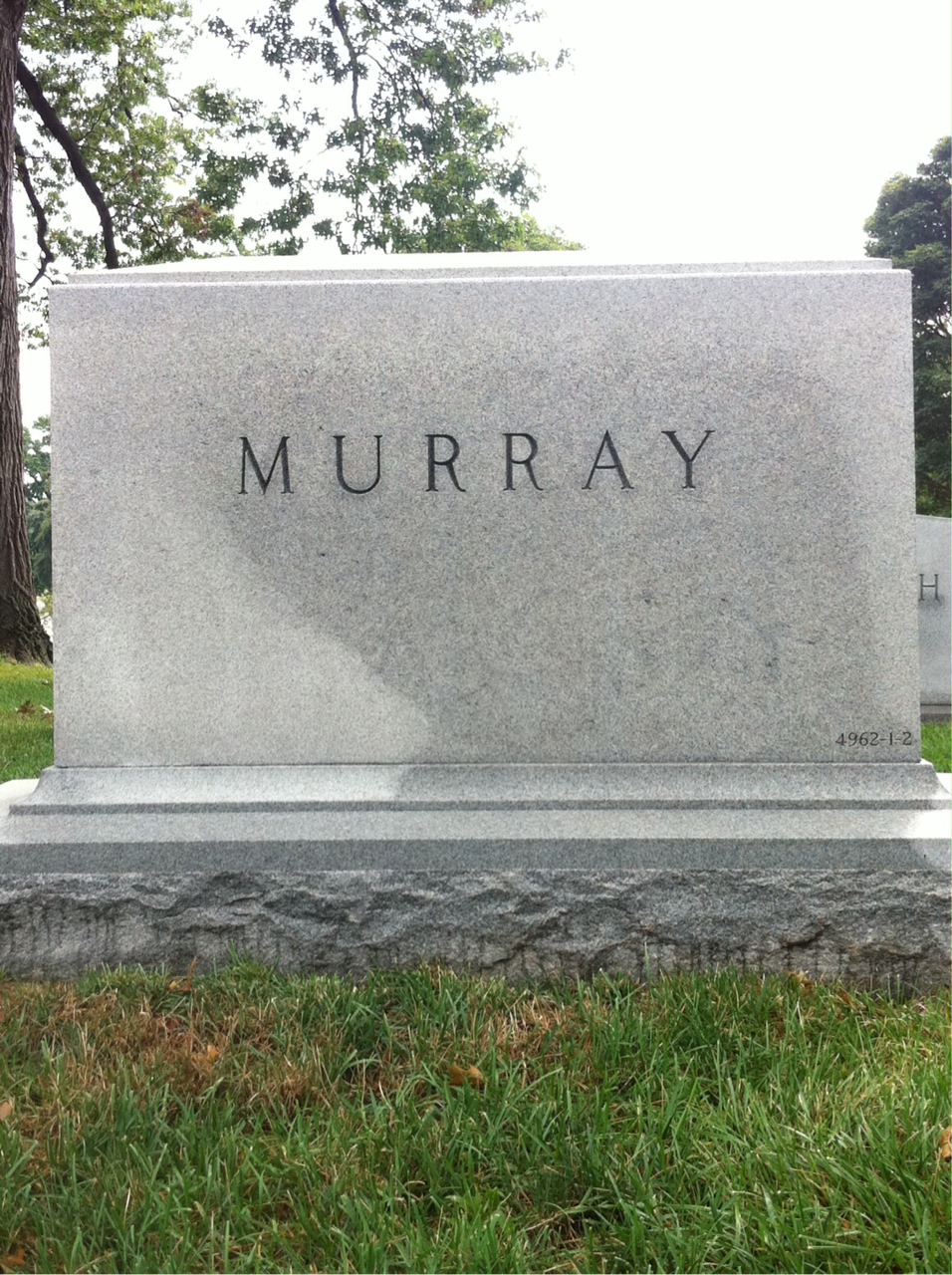 Back of headstone — George Murray