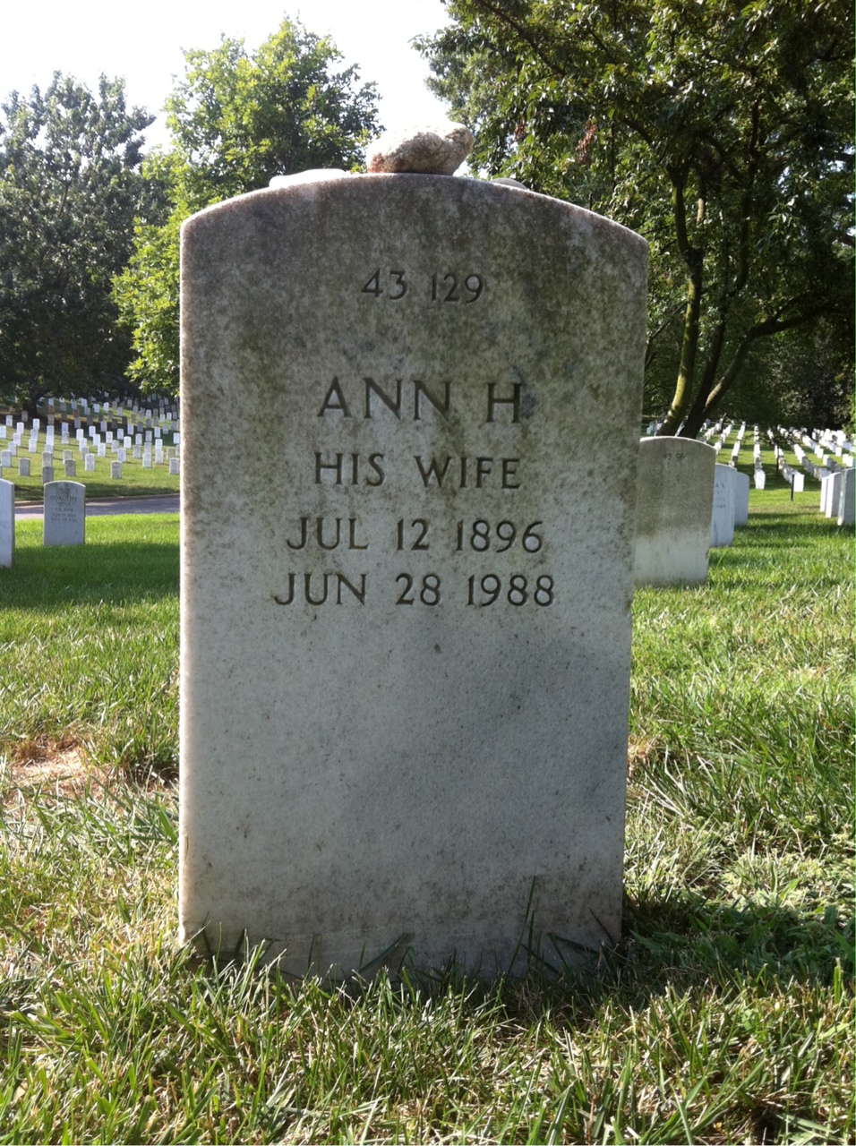 Back of headstone — William Schaffer