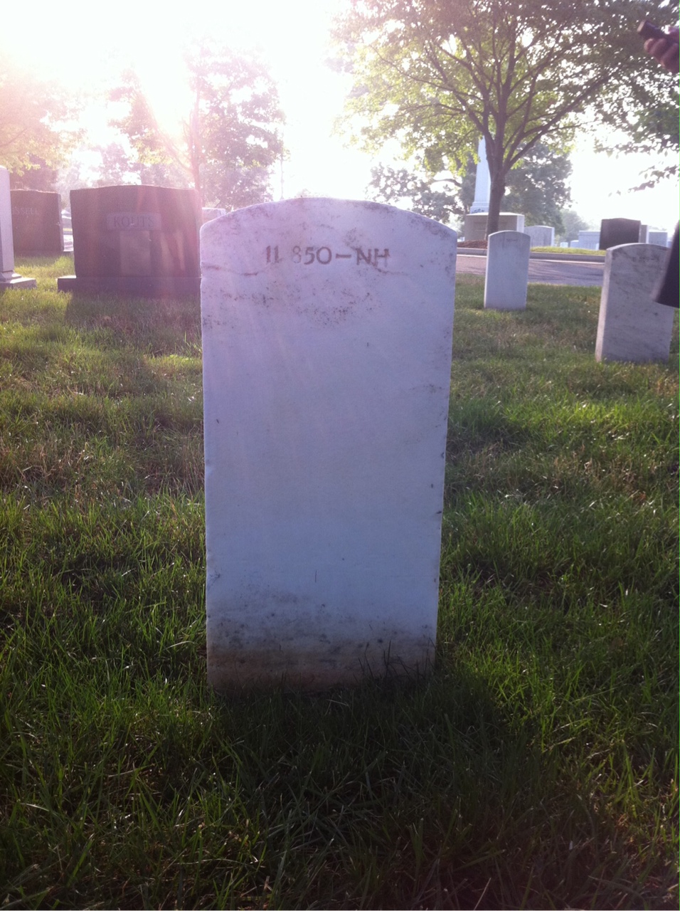 Back of headstone — Thomas Morris