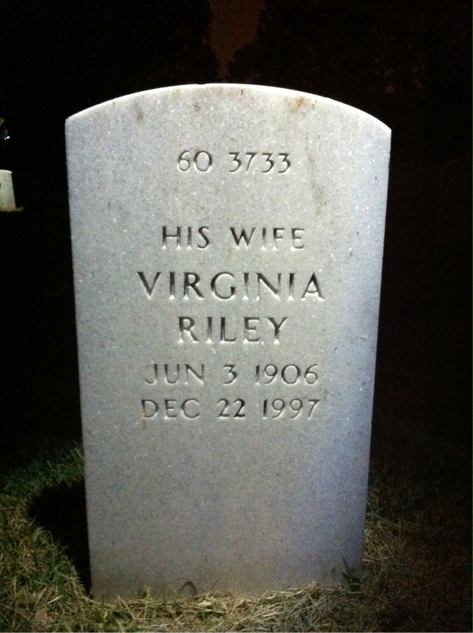 Back of headstone — Leonard Allen