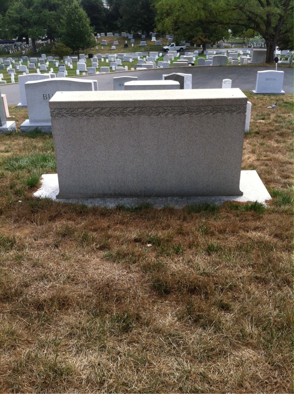 Back of headstone — James Adams