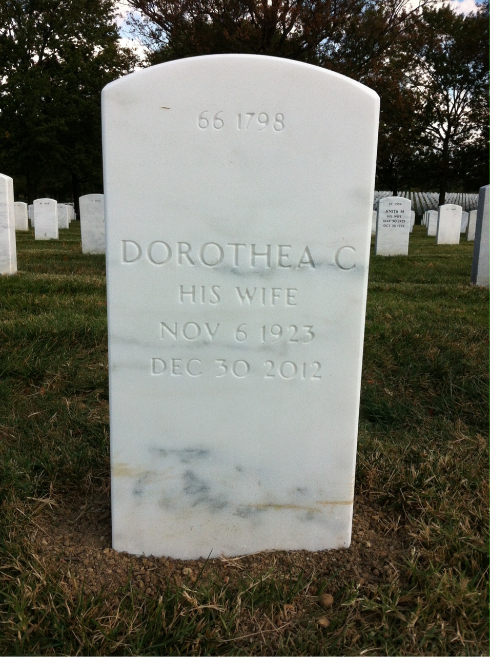 Back of headstone — Thomas Cadden