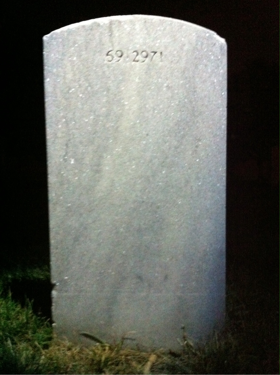 Back of headstone — John Alexander
