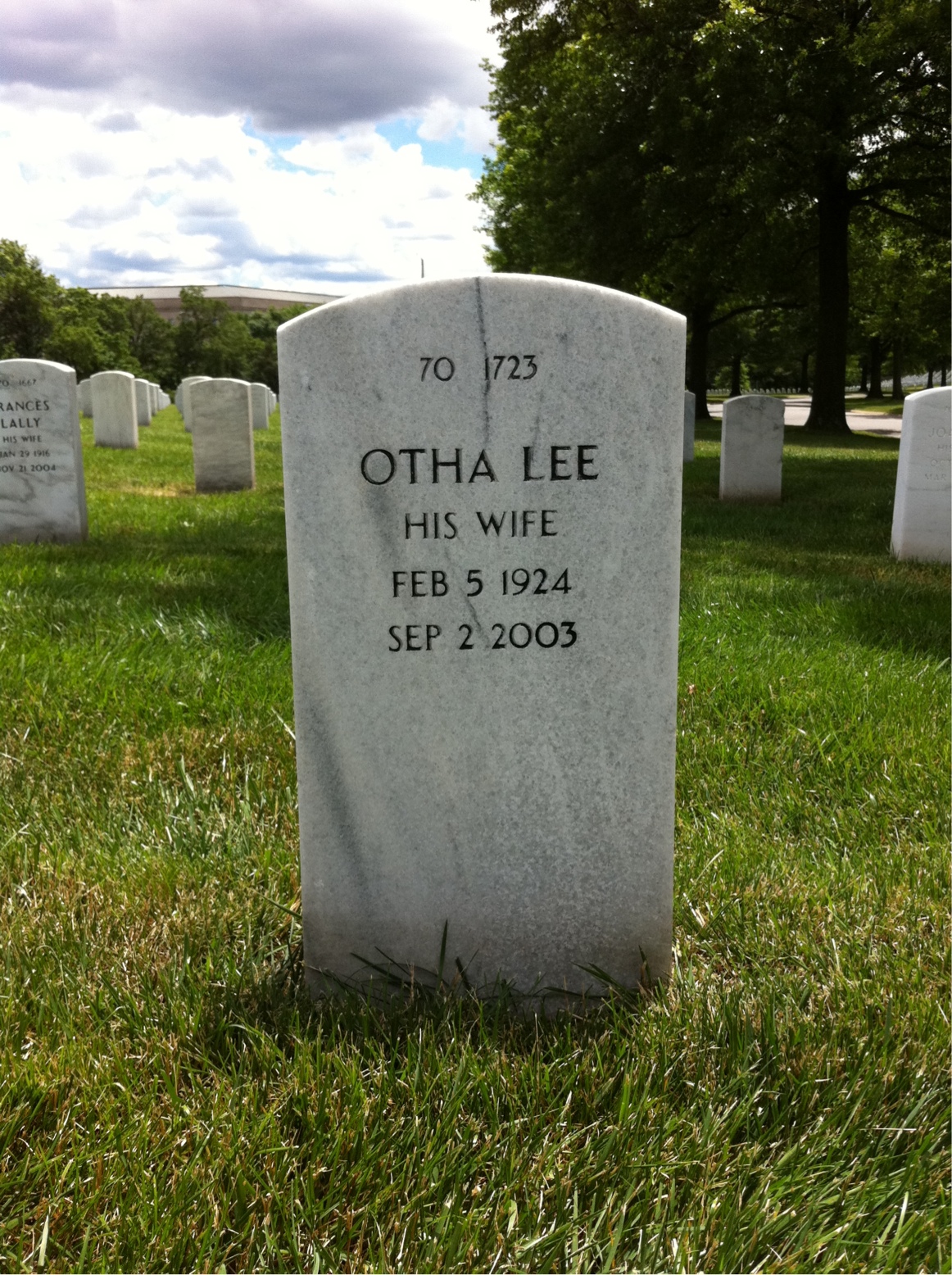 Back of headstone — Cornelius Cottle