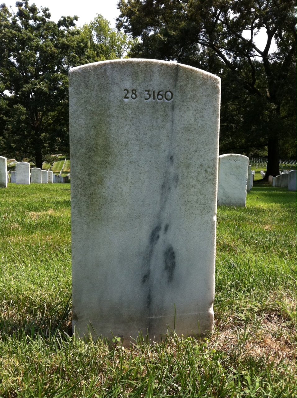 Back of headstone — Katherine Adams
