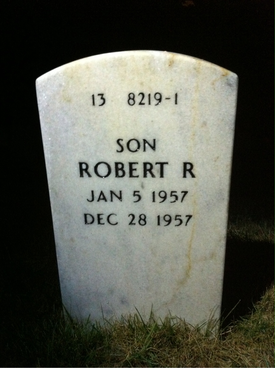 Back of headstone — Ernestine Nilssen