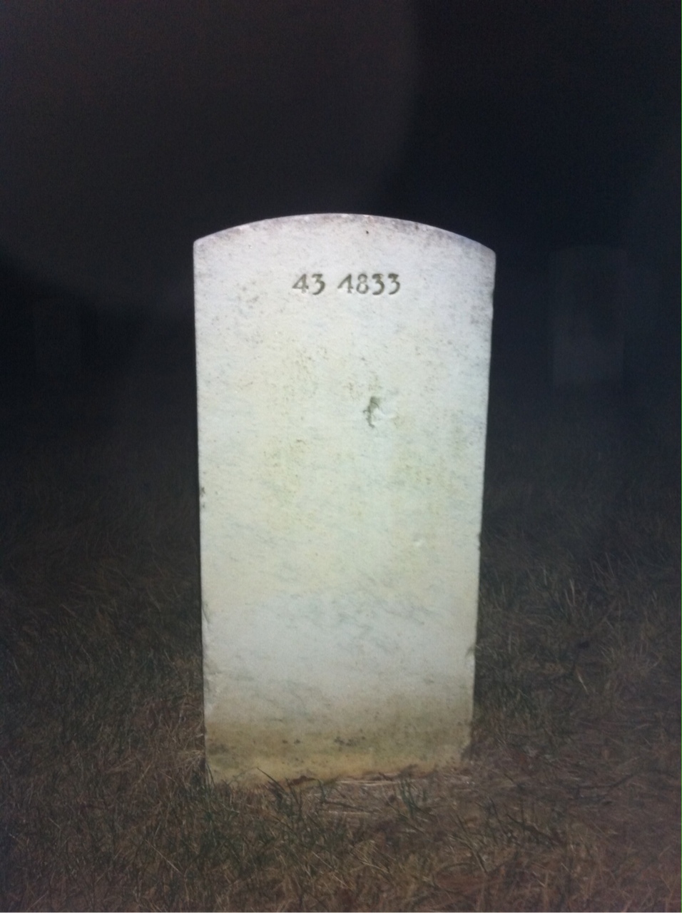 Back of headstone — Walter Addison