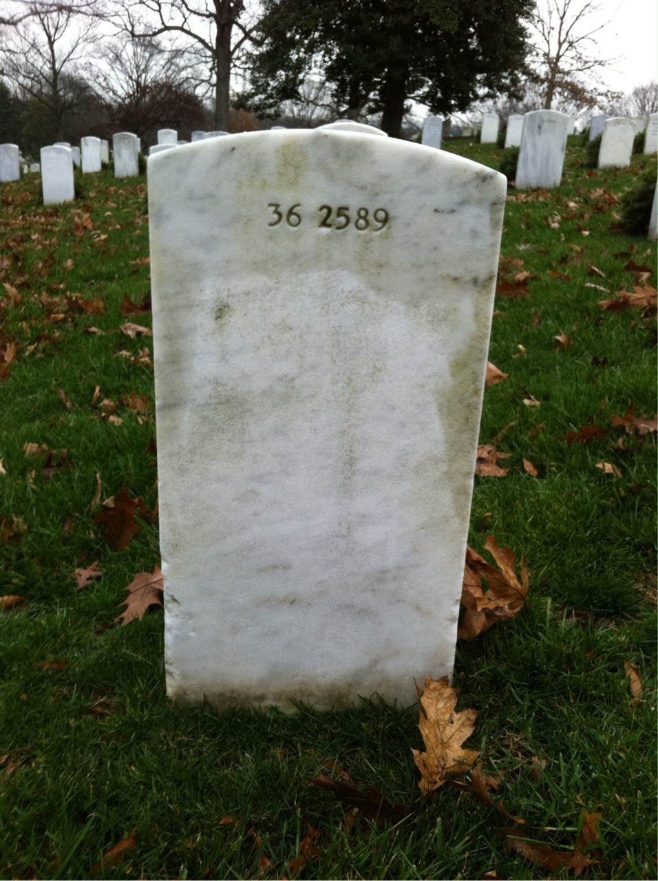 Back of headstone — Frank Moore
