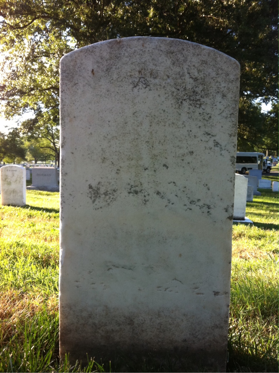 Back of headstone — Jane Barr