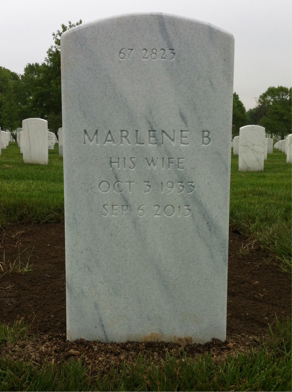 Back of headstone — Byron Arrison