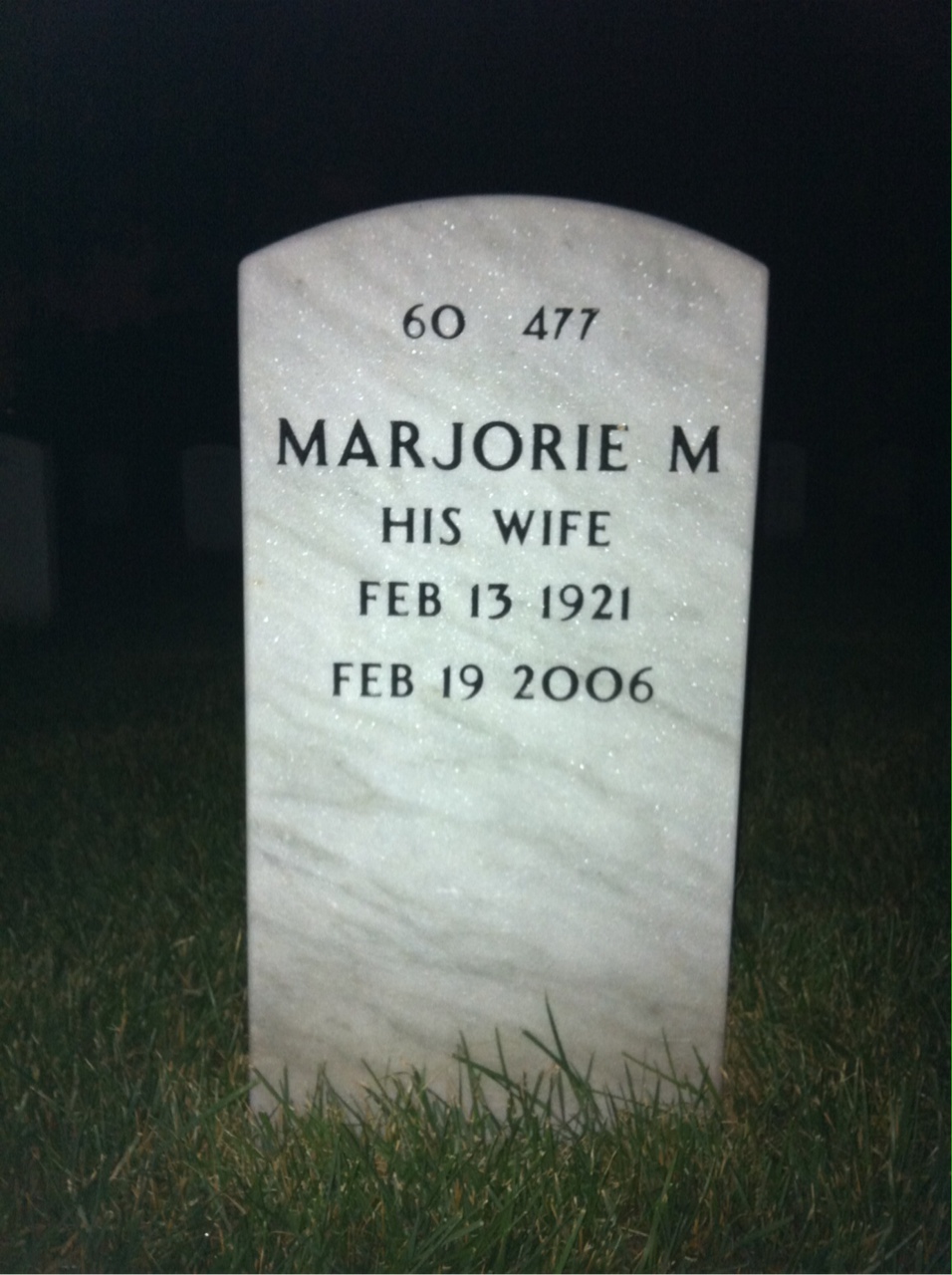 Back of headstone — Edward White