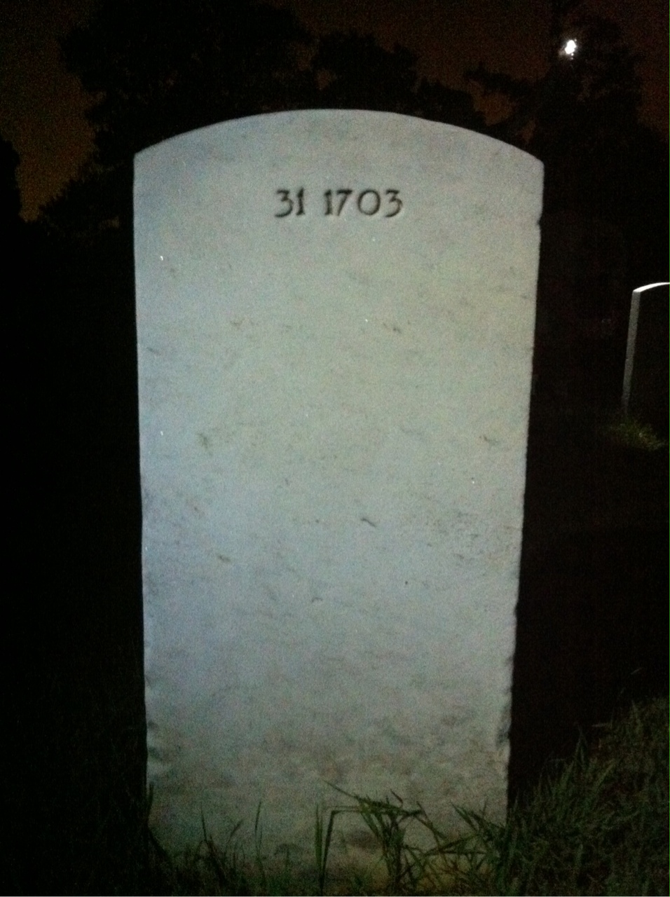 Back of headstone — Hugh Allan