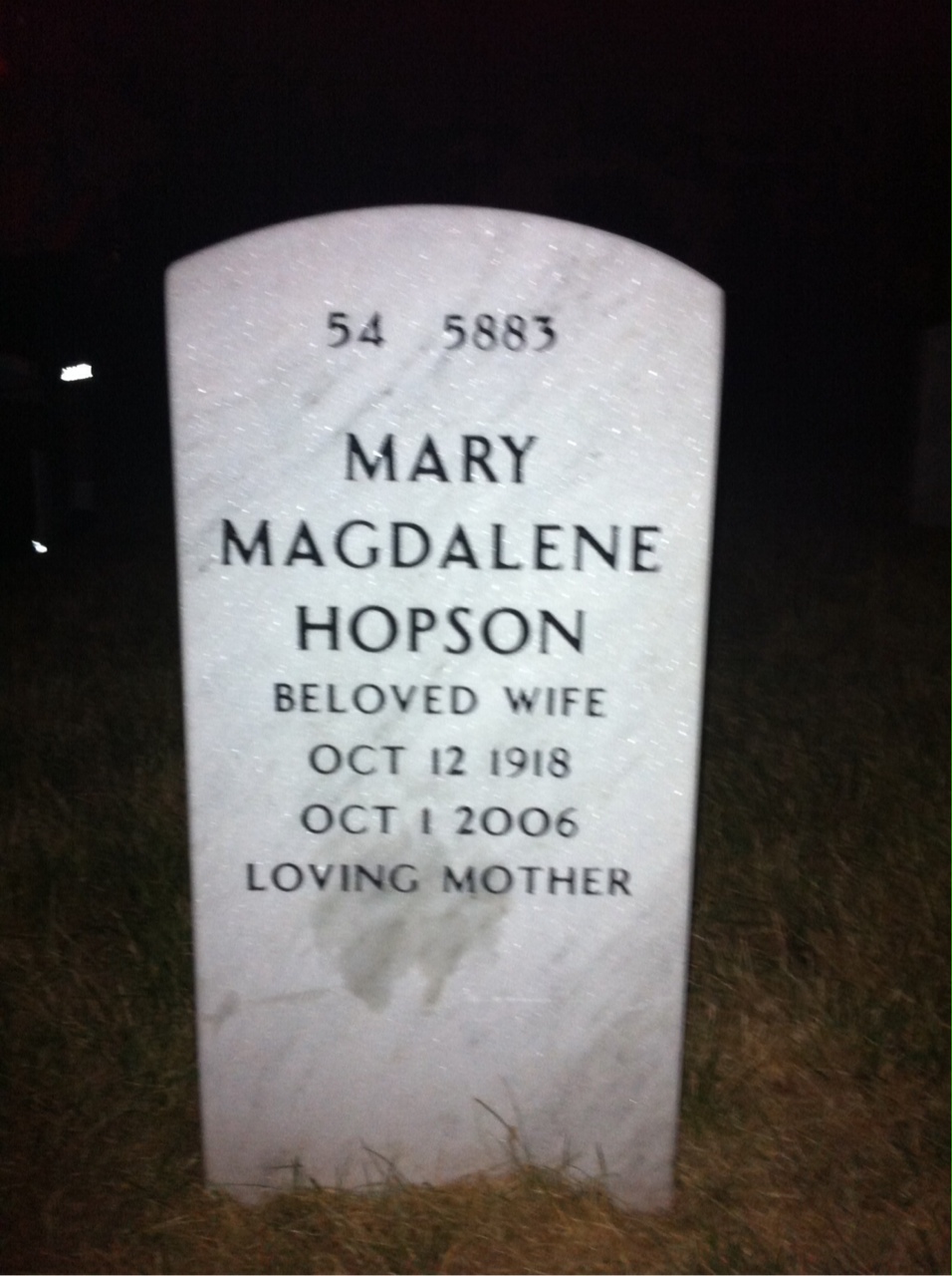 Back of headstone — William Shepherd