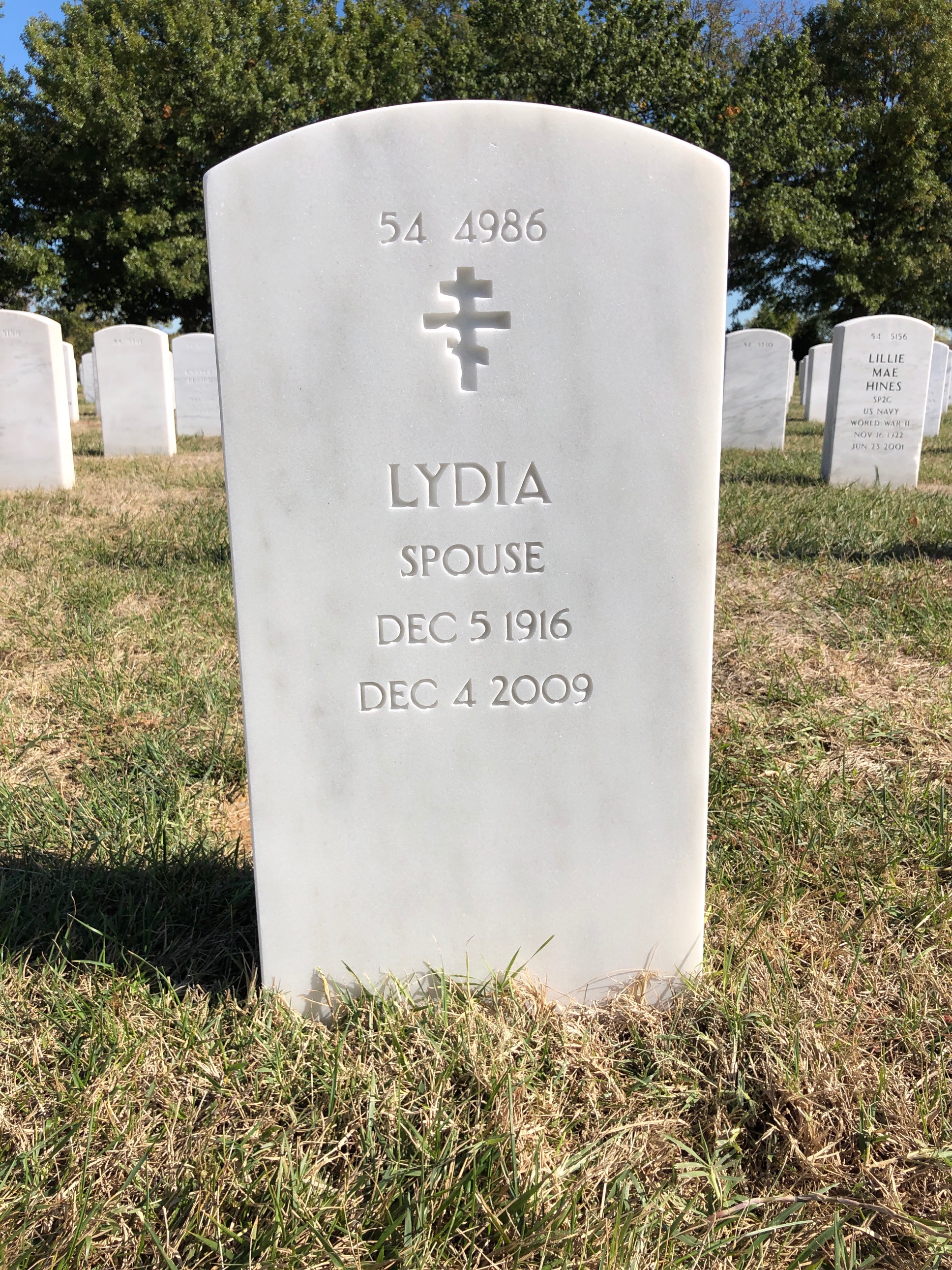 Back of headstone — Lloyd Haugland
