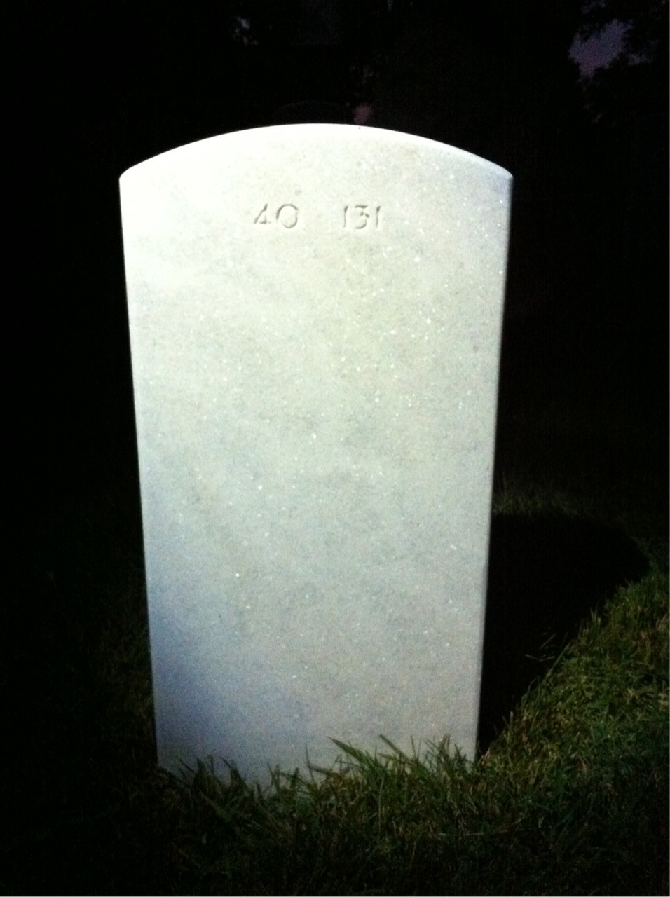 Back of headstone — Grover Wells