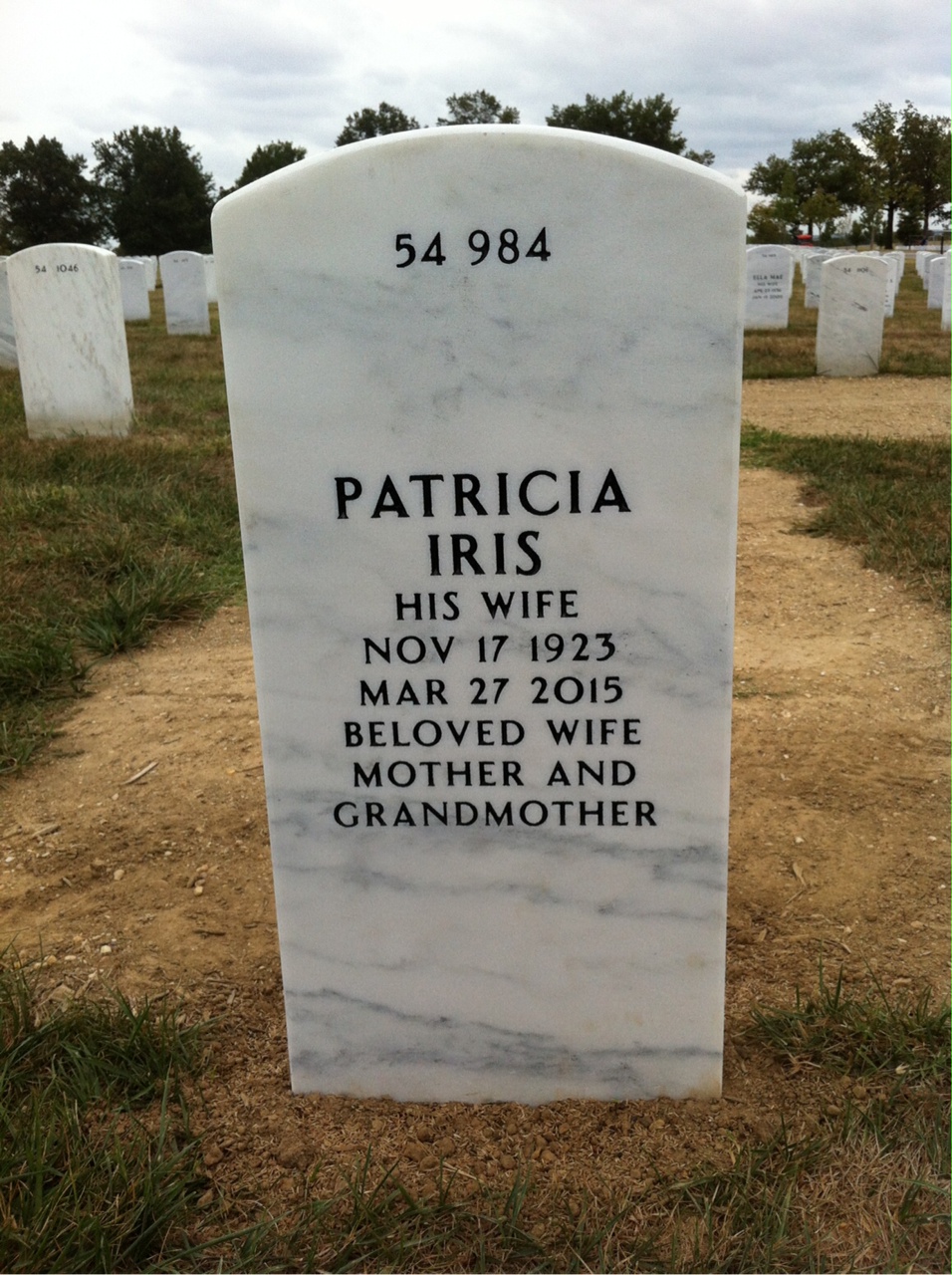 Back of headstone — William Harker