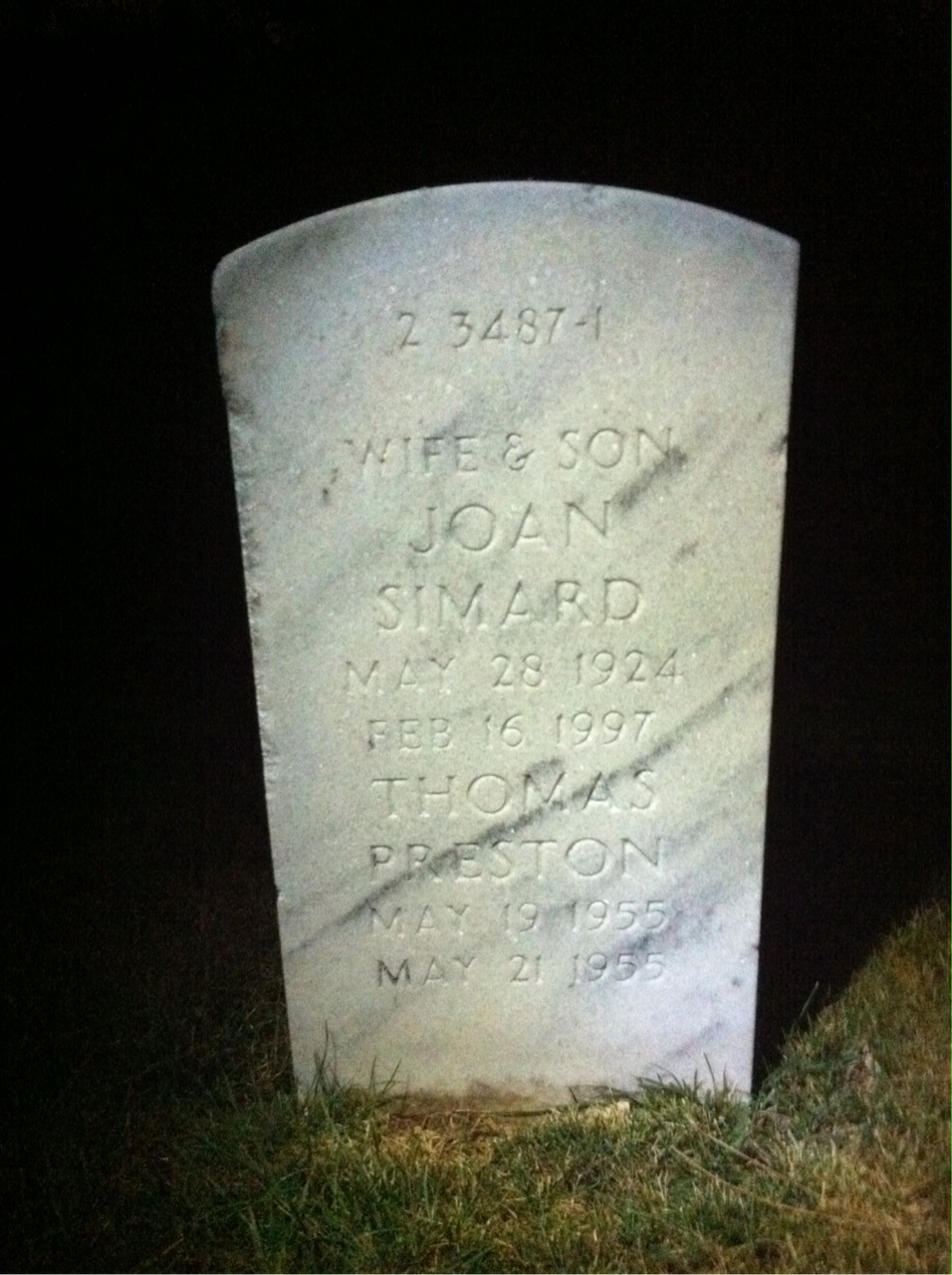 Back of headstone — Dan Appleby